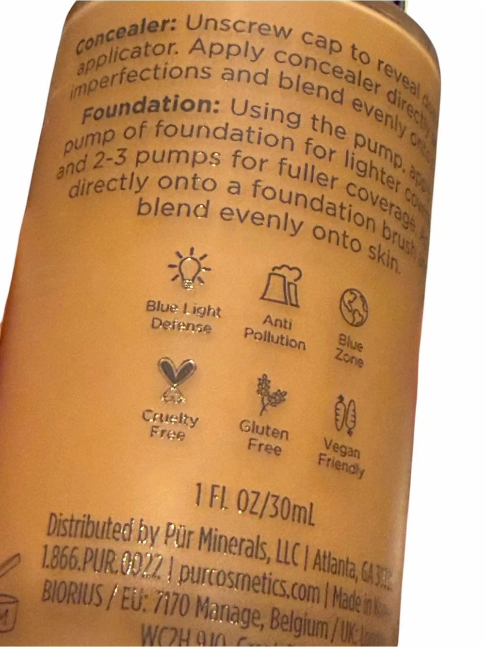 PUR MINERALS‎ 4 IN 1 Love Your Selfie Foundation & Concealer DN1 Longwear NEW